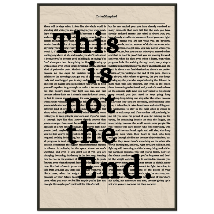 This is not the End.